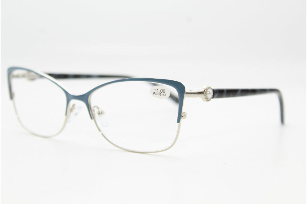 Готовые очки для зрения с флекс дужками, межцентр 66-68 (синий)