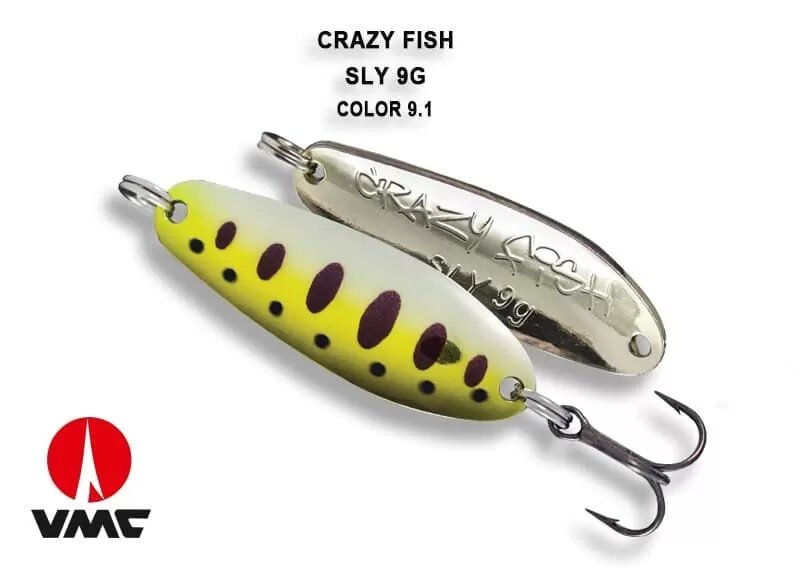 Блесна колеблющаяся Crazy Fish Sly #9.1-OLYM 9 г