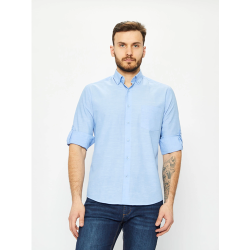 фото Рубашка grostyle, размер 44/182, голубой