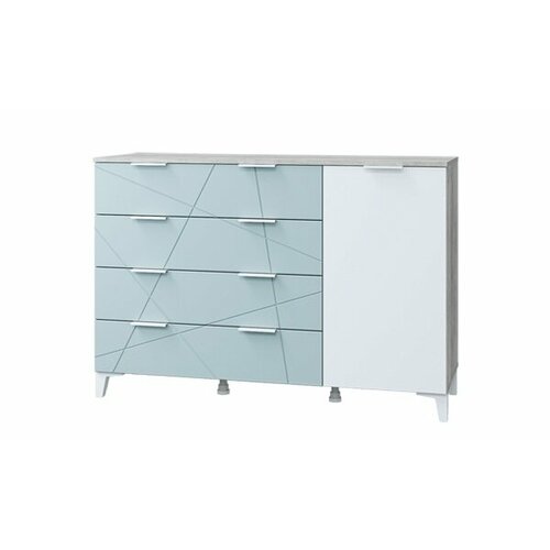 Комод комбинированный MLK Лагуна Дуб Серый; Голубой