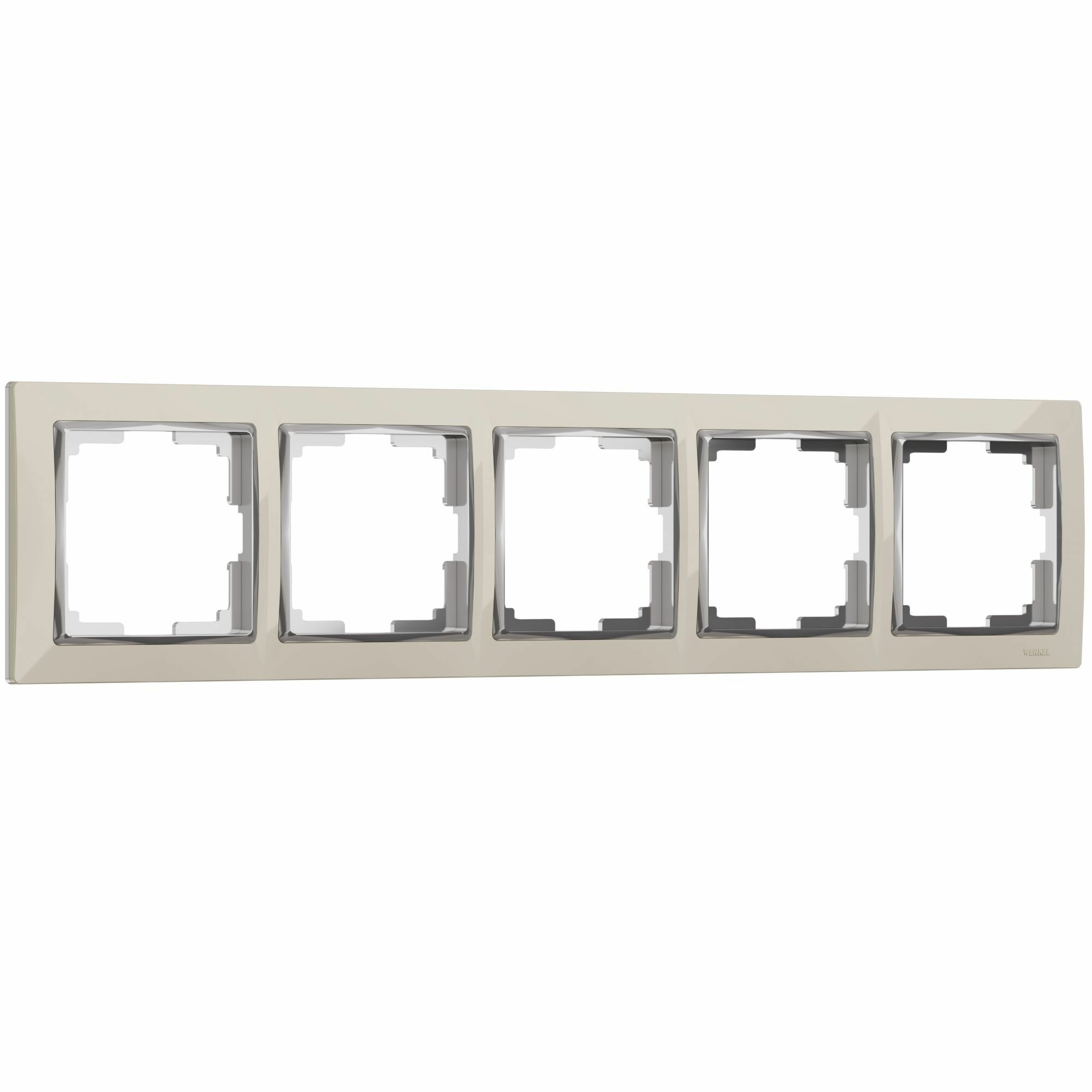 Werkel Snabb WL03-Frame-05-ivory/W0051903 (слоновая кость, хром) Рамка на 5 постов