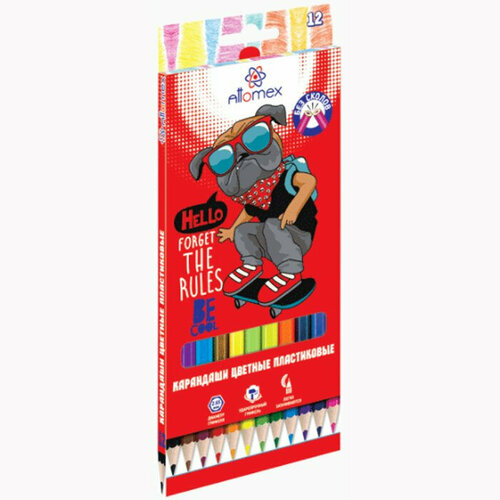 карандаши набор 12 цветов сибирский кедр ежик длина 175 мм шестигранные в картонной коробке Карандаши цветные (Attomex) пластиковые Be cool 12 цветов М 2,65мм арт.5022610. Количество в наборе 10 шт.