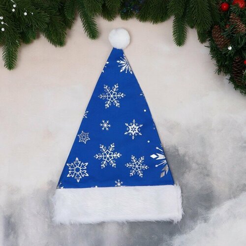 Колпак новогодний Феерия снежинки, 28х40 см, синий колпак новогодний гламурный блеск 28х40 см красный