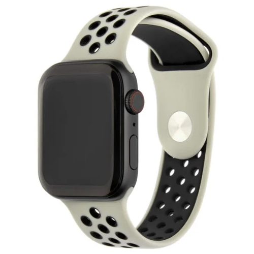 Ремешок INTERSTEP для Apple Watch 42/44/45/49mm Жемчужно-черный бежевый, черный
