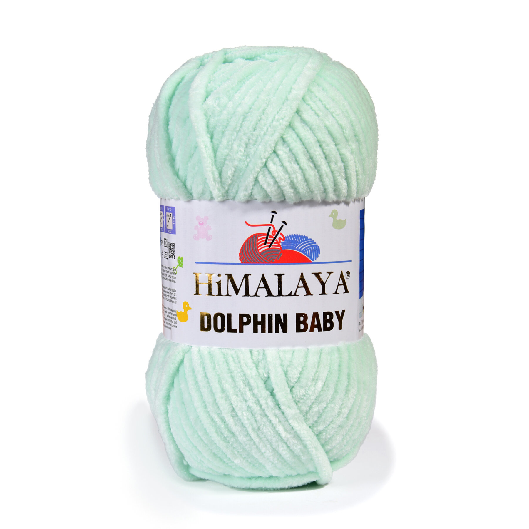 Пряжа Himalaya DOLPHIN BABY 100% Полиэстер, 100гр/120м, (80307 нежная мята) 1 упаковка (5 мотков)