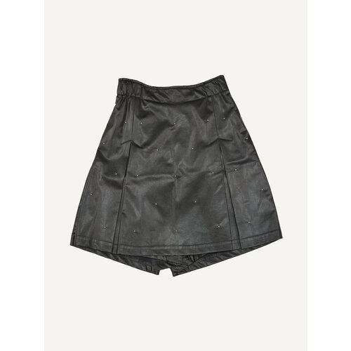фото Школьная юбка-шорты, с поясом на резинке, миди, размер 158, черный белбимбо