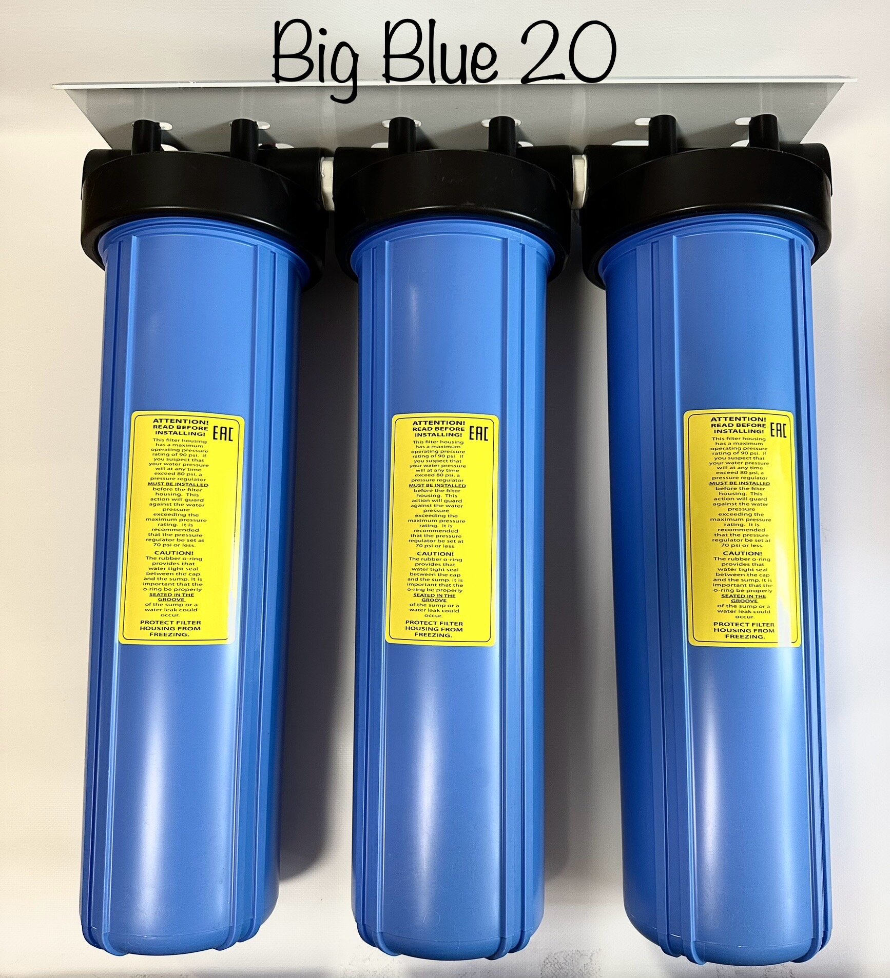 Магистральный фильтр тройной (3 колбы усиленных в сборе) размер 20 BIG BLUE