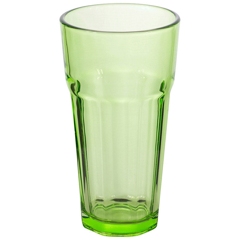 Стакан стеклянный 355 мл высокий граненый для холодных напитков, зеленый