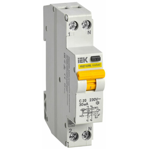 Автоматический выключатель IEK дифференциального тока АВДТ32МL С20 30мА KARAT dz47le 63 1p n c63 rccb residual current circuit breaker 230v 63a 30ma high quality