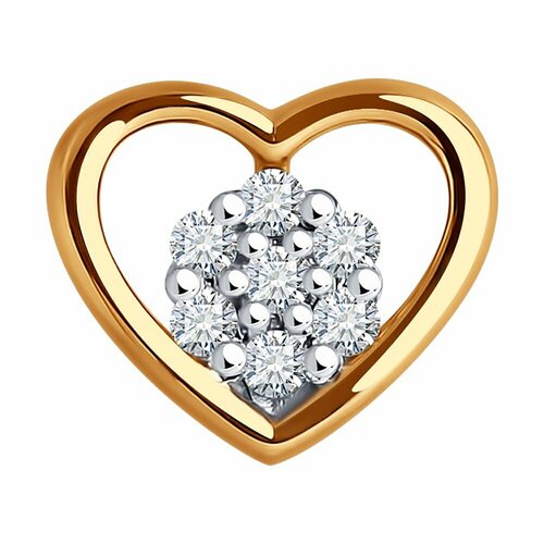фото Подвеска diamant online, золото, 585 проба, бриллиант
