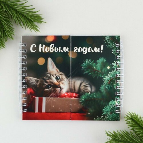 Новый год. Двойной блокнот на гребнях «С новым годом!»