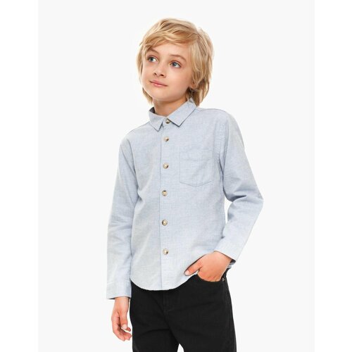 фото Школьная рубашка gloria jeans, размер 6-7л/122 (31), голубой