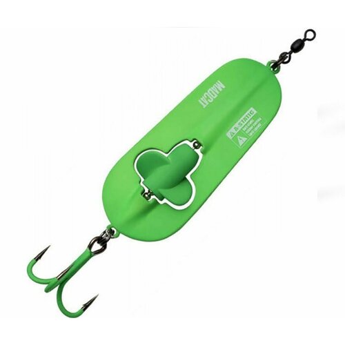 фото Блесна колеблющаяся с погремушкой 11 см зеленая madcat (мэдкэт) - a-static rattlin spoon fluo green 110 г, 1 шт
