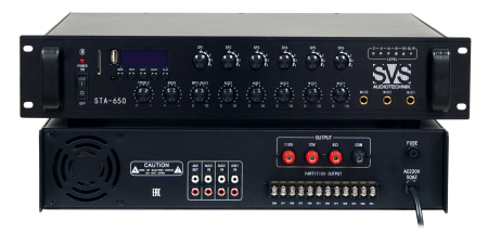 SVS Audiotechnik STA-650 Микшер-усилитель для систем Public Address со встроенным MP3 плеером, FM тюнером и Bluetooth модулем