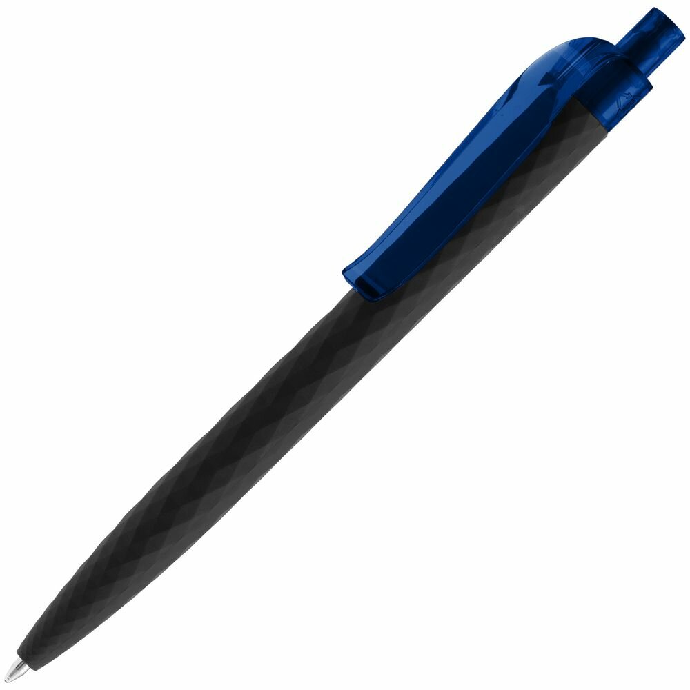 Ручка шариковая Prodir QS01 PRT-P Soft Touch, черная с синим, 14х1 см, пластик; покрытие софт-тач