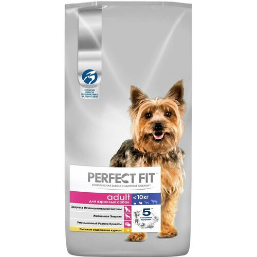 Perfect Fit Dog / Cухой корм для собак Perfect Fit полнорационный для мелких и миниатюрных пород старше одного года с курицей 6кг 1 шт