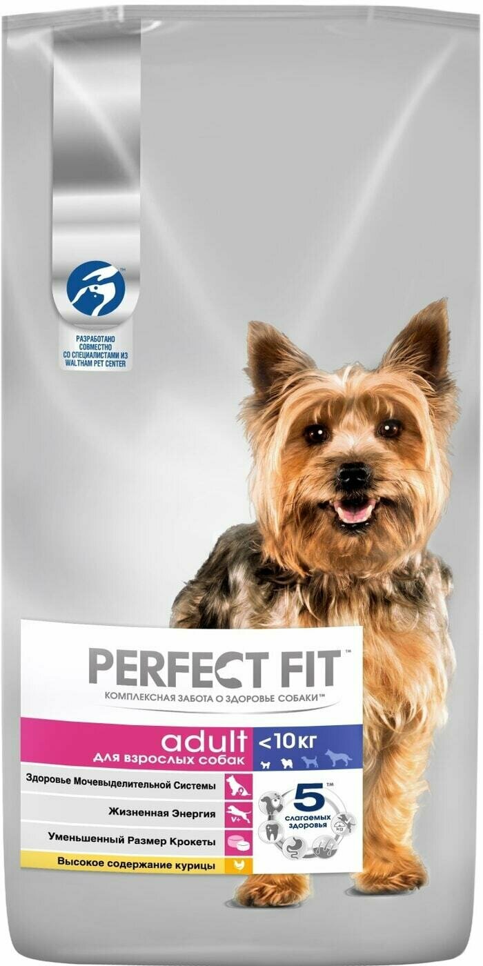 Perfect Fit Dog / Cухой корм для собак Perfect Fit полнорационный для мелких и миниатюрных пород старше одного года с курицей 6кг 1 шт