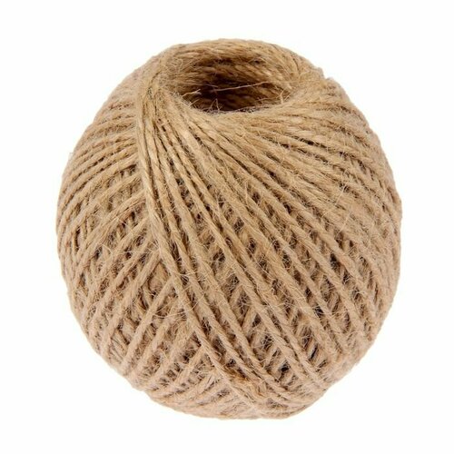 Шпагат джутовый, скрученный d=1,5 мм, 100 м «Шнурком», цвет натуральный (комплект из 14 шт)