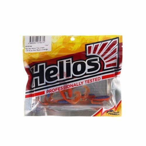 Твистер Helios Тiny Credo Star Blue & Orange, 4 см, 12 шт. (HS-8-044) (комплект из 10 шт)