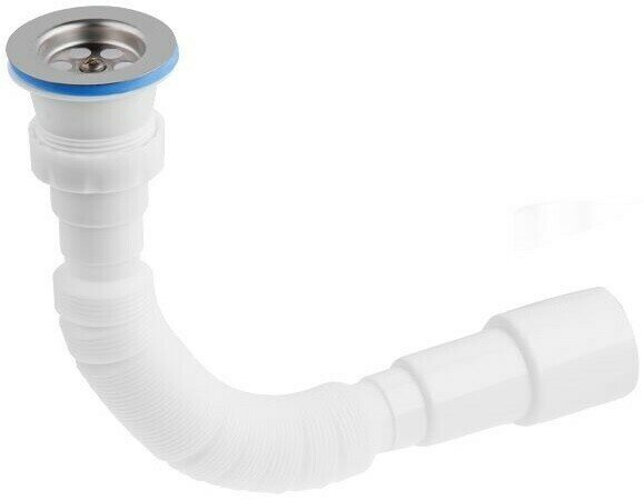 Сифон 1 1/2"х40/50 гофрированный, выпуск 64мм, AV Engineering (AVE129781)