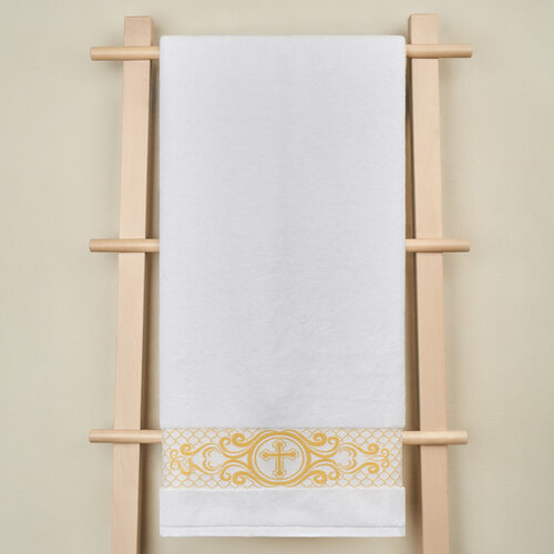 Крестильная крыжма Arya, размер 70/140, белый крестильная одежда золотой гусь крестильное махровое полотенце верую 100х75