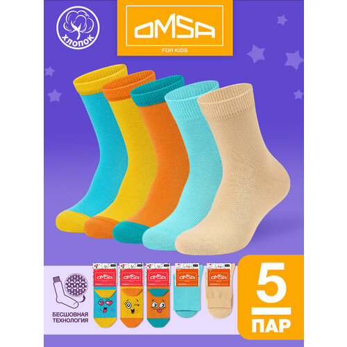 Носки OMSA KIDS 5 пар, размер 23-26, мультиколор носки omsa kids 5 пар размер 23 26 красный