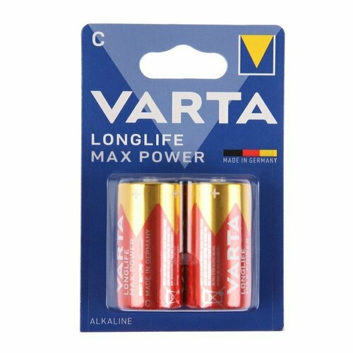 батарейка varta longlife c lr14 в упаковке 2 шт Батарейка алкалиновая Varta LONGLIFE MAX POWER, С, LR14-2BL, 1.5В, блистер, 2 шт. (комплект из 3 шт)