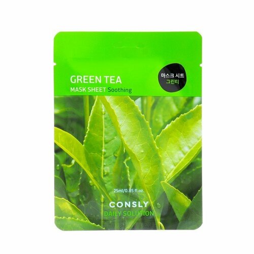 Тканевая маска Consly для лица с экстрактом листьев зелёного чая, 25 мл (комплект из 27 шт)