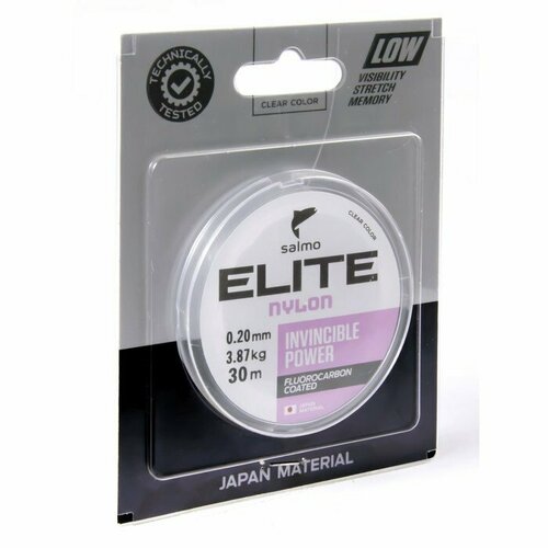 фото Леска монофильная salmo elite fluoro coated nylon, диаметр 0.2 мм, тест 3.87 кг, 30 м, прозрачная (комплект из 7 шт)