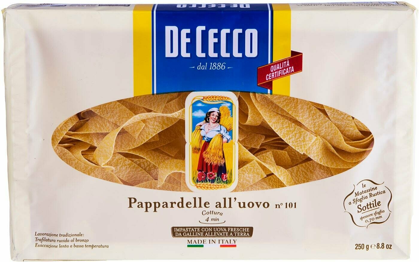 Макароны De Cecco Pappardelle alluovo n.101 250г 1 шт