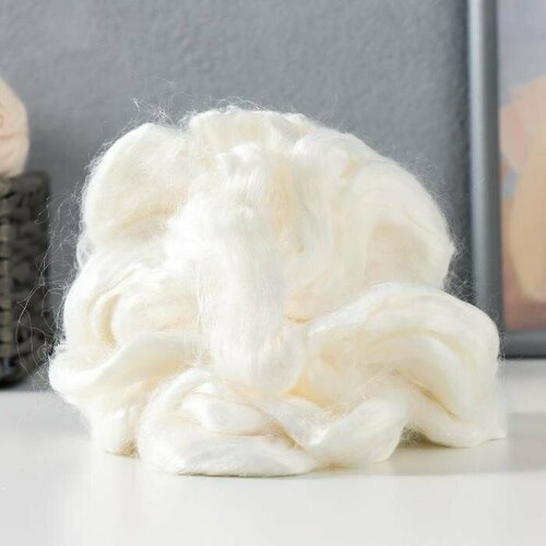 Шерсть для валяния 100% вискоза 50гр (01 белый) (комплект из 8 шт)