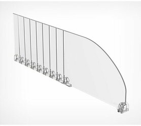 Пластиковый разделитель высотой 120 мм, L=285-485 мм, прозрачный (комплект из 7 шт)