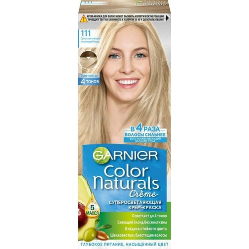 гарньер краска 110 суперосветляющий натуральный блонд 2шт Краска для волос Garnier Color Naturals 111 Суперосветляющий платиновый блонд х3шт