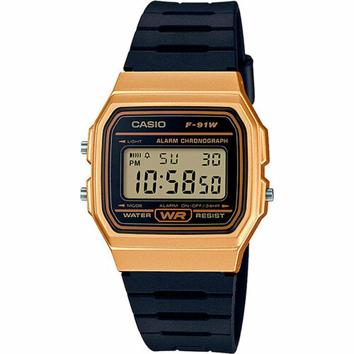 Наручные часы CASIO F-91WM-9A, серый, золотой casio f 91wm 3adf casio f 91w 1dg casio f 91wm 2adf casio f 91wm 1bdf men wristwatch clock watch original