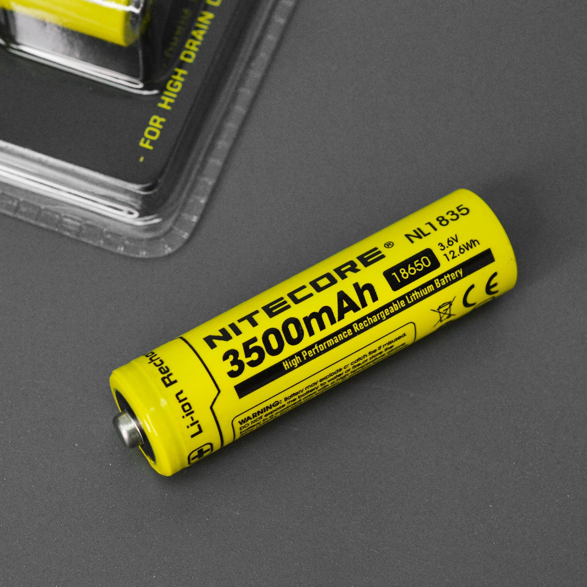Аккумулятор Li-Ion NITECORE 18650 3500 mAh 3.6V (1 штука) / Перезаряжаемый литий-ионный элемент питания (защищенный) / Аккумуляторная батарейка — фото 1
