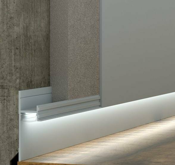 фото Скрытый плинтус под рассеиватель Pro Design 7209 A анодированный 1 шт. 2700х52х17,5 мм