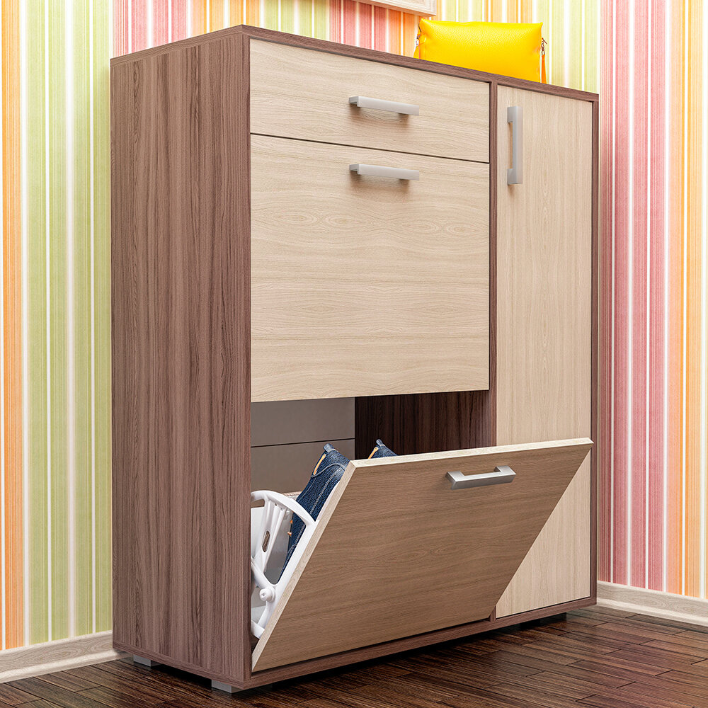 фото Обувница ОБ-1 Ясень шимо темный/ясень шимо светлый