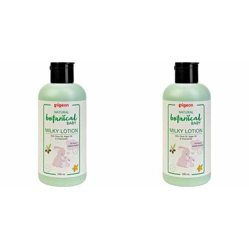 Pigeon Молочко для тела детское Natural Botanical Baby Milky Lotion, 200 мл, 2 шт молочко для тела pigeon natural botanical 200мл