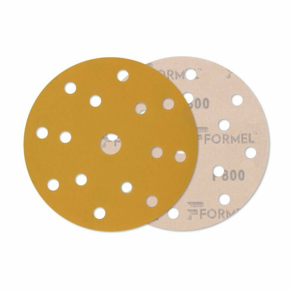 Диск, круг шлифовальный FORMEL DIAMOND на бумажной основе и на липучке 150 мм, 15 отверстий, P800, 10 шт