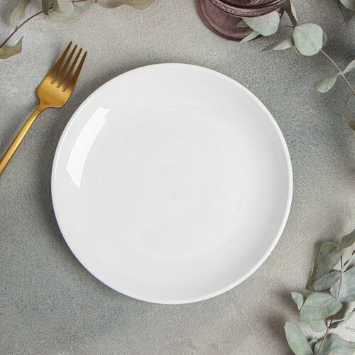 Тарелка фарфоровая десертная Magistro «Бланш», d=20,5 см, цвет белый (комплект из 4 шт)