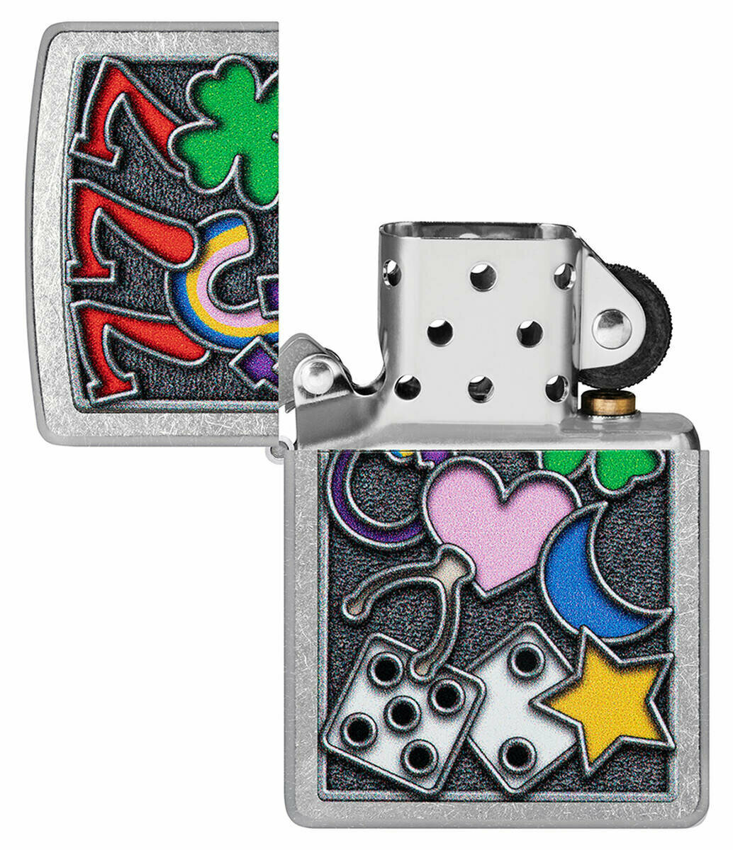 Зажигалка бензиновая Zippo 48682 All Luck - фотография № 5