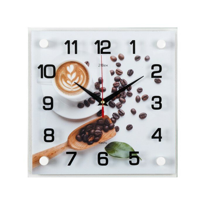 Рубин Часы настенные, интерьерные: Кухня, "Кофе с любовью" 25х25 см