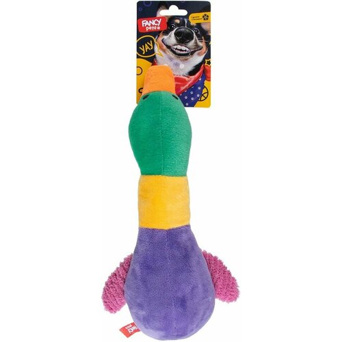 Игрушка для животных Fancy Pets Утка с шуршалкой и хрустящей трубкой 33см х1шт