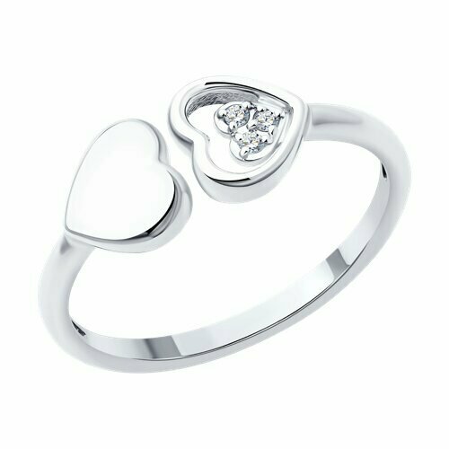 фото Кольцо diamant online, белое золото, 585 проба, бриллиант, размер 16, бесцветный