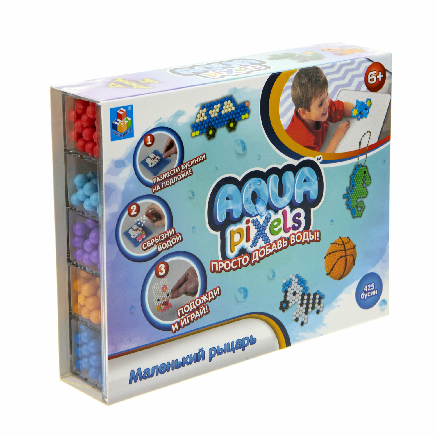 фото Аква-мозаика 1Toy Aqua Pixels, "Маленький рыцарь", 425 деталей (Т20223)