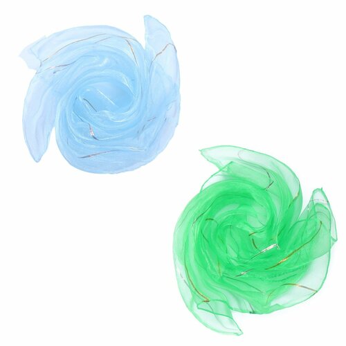 фото Платки для жонглирования реко, 2 штуки, голубой и зеленый