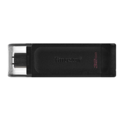 Флешка Kingston DT-70 32Гб, USB-C 3.2, чёрный (DT70/32GB)