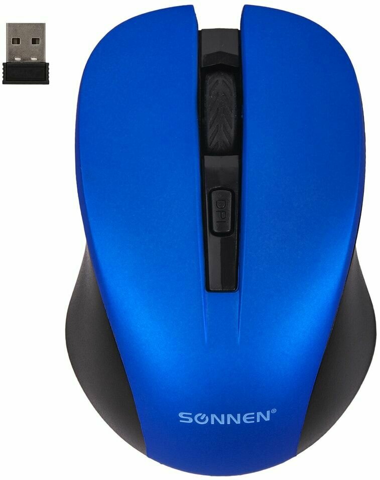 Мышь беспроводная Sonnen V18 USB 800 1200 1600dpi 4 кнопки с бесшумным кликом синяя х2шт