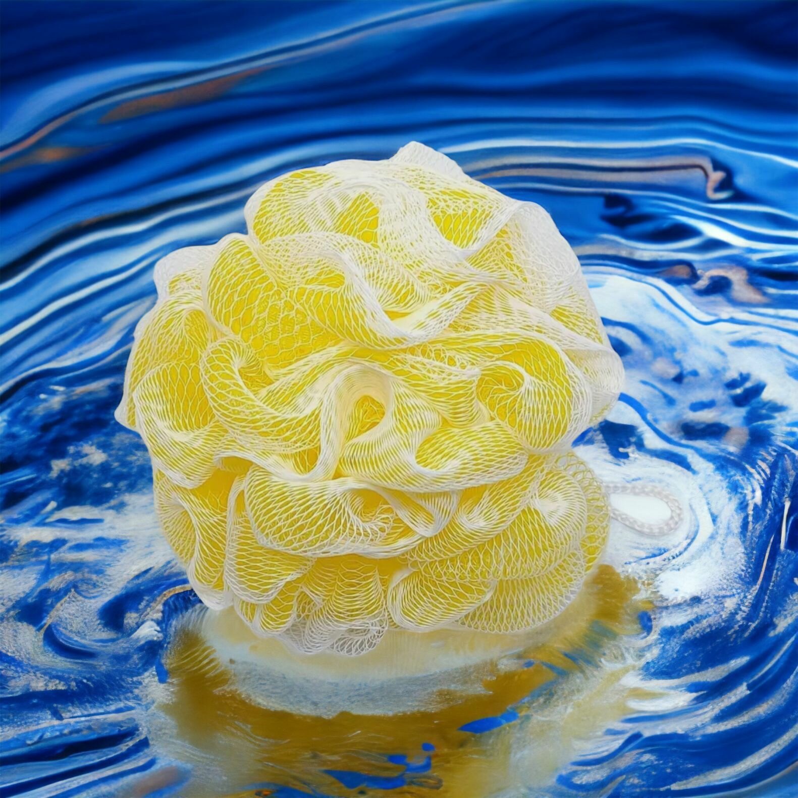 фото Мочалка массажная для тела, желтая , 1 шт, для мужчин, для женщин, для детей