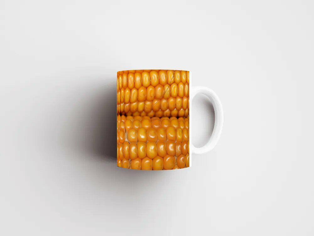 Кружка с рисунком, принтом "Кукуруза, кукуруза в початках, овощи" 320 мл.